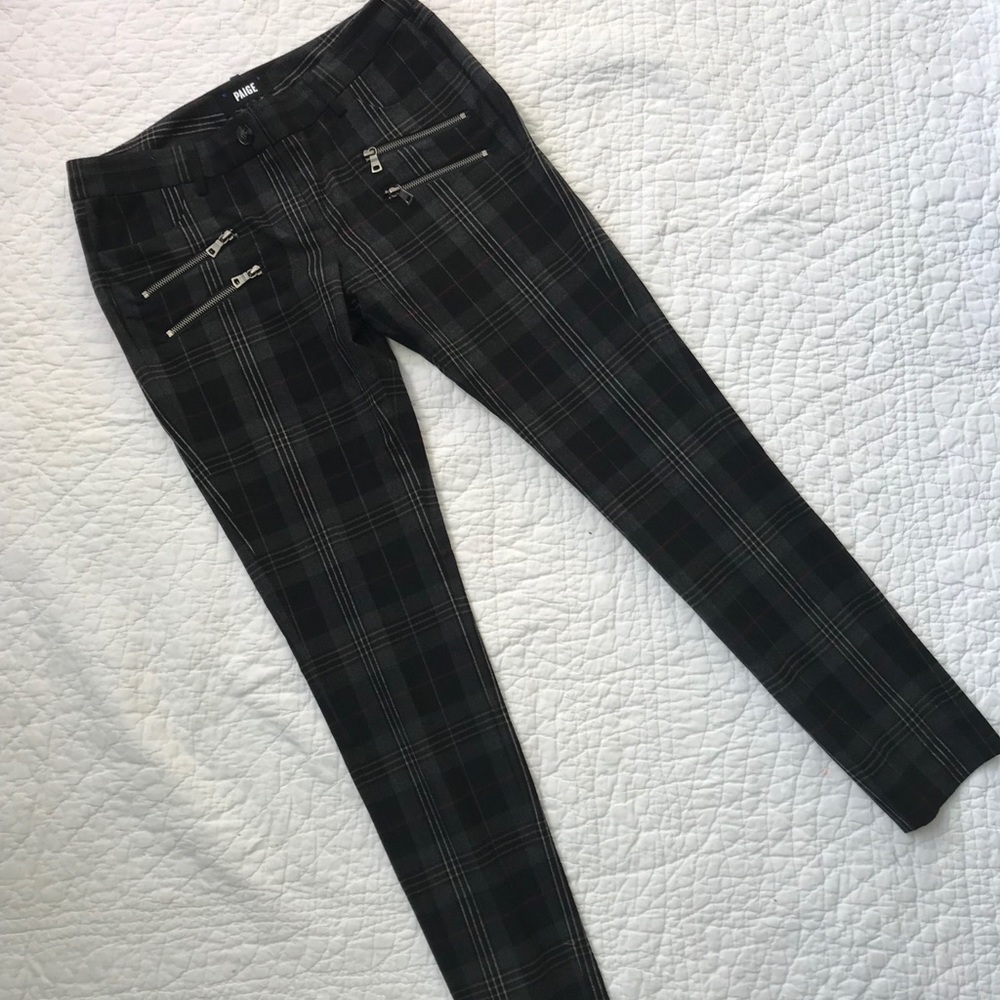 NWT Paige plaid skinny moto pants